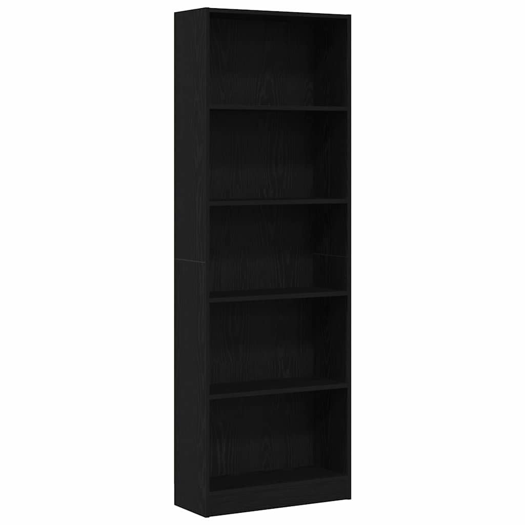 Bibliothèque En - 60 X 24 X , Bois Ingénieré Chêne Noir