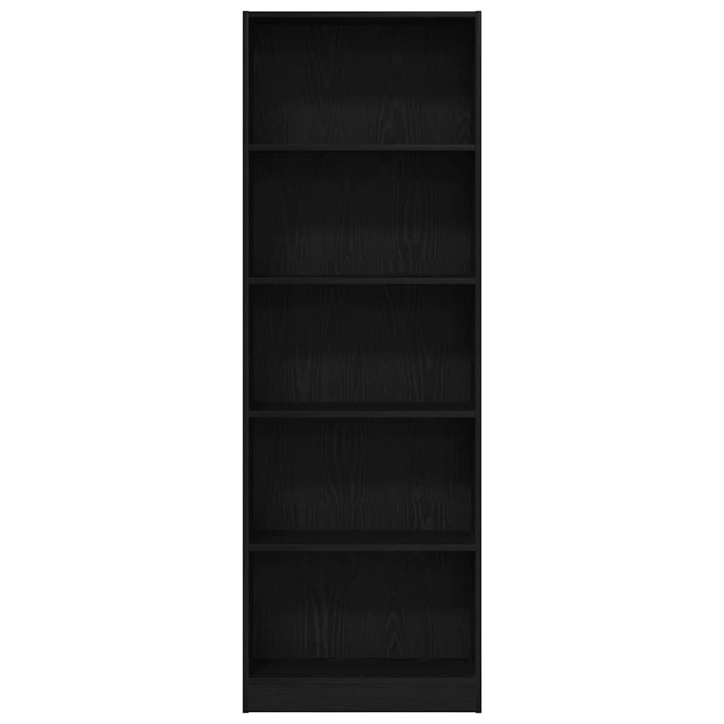 Bibliothèque En - 60 X 24 X , Bois Ingénieré Chêne Noir