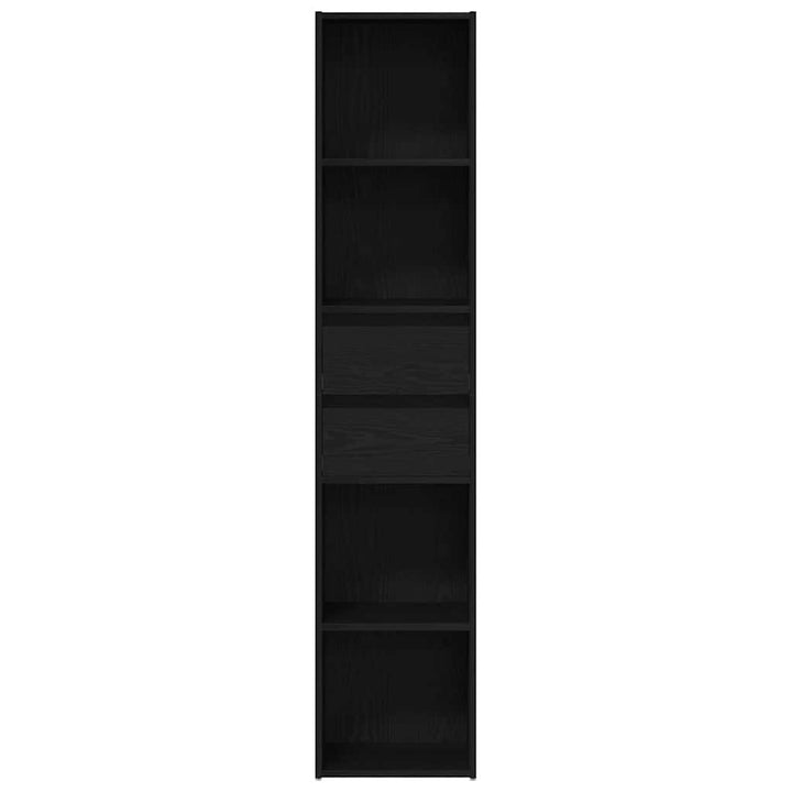 Bibliothèque Modulable  Noir Chêne 36X30X171 Cm Bois D'ingénierie