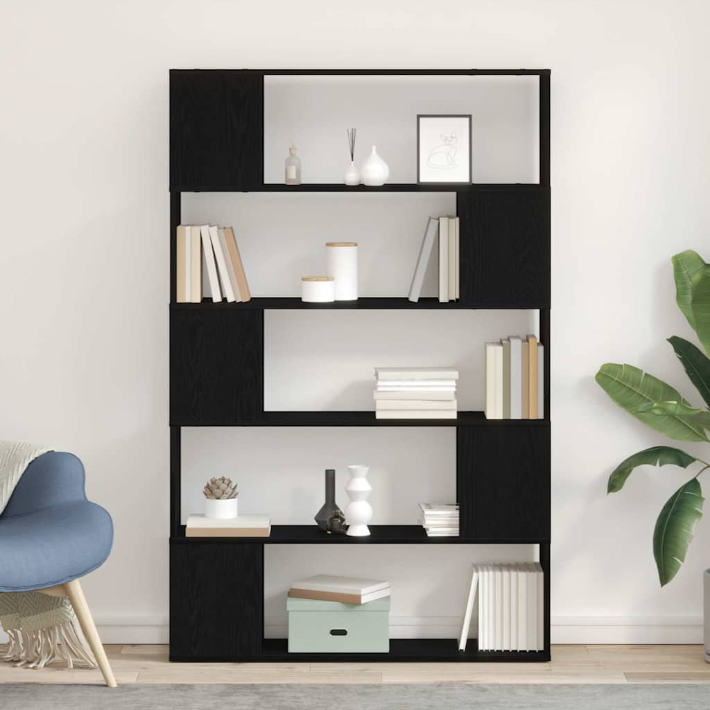 Bibliothèque Noir Chêne Bois D'ingénierie Chêne Noir