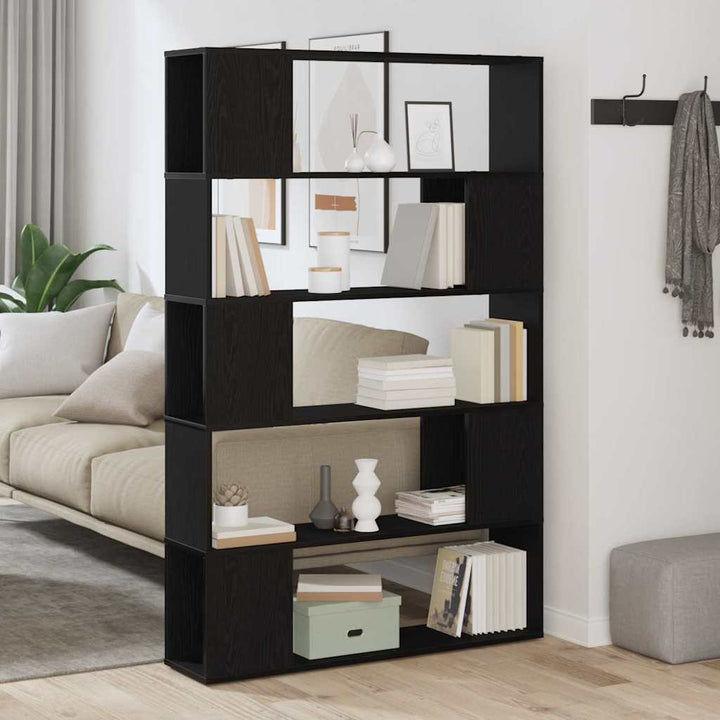 Bibliothèque Noir Chêne Bois D'ingénierie Chêne Noir