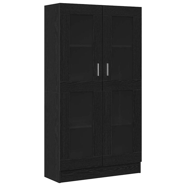 Bibliothèque  En Noir Et Chêne, 82,5X30,5X, En Bois D'ingénierie