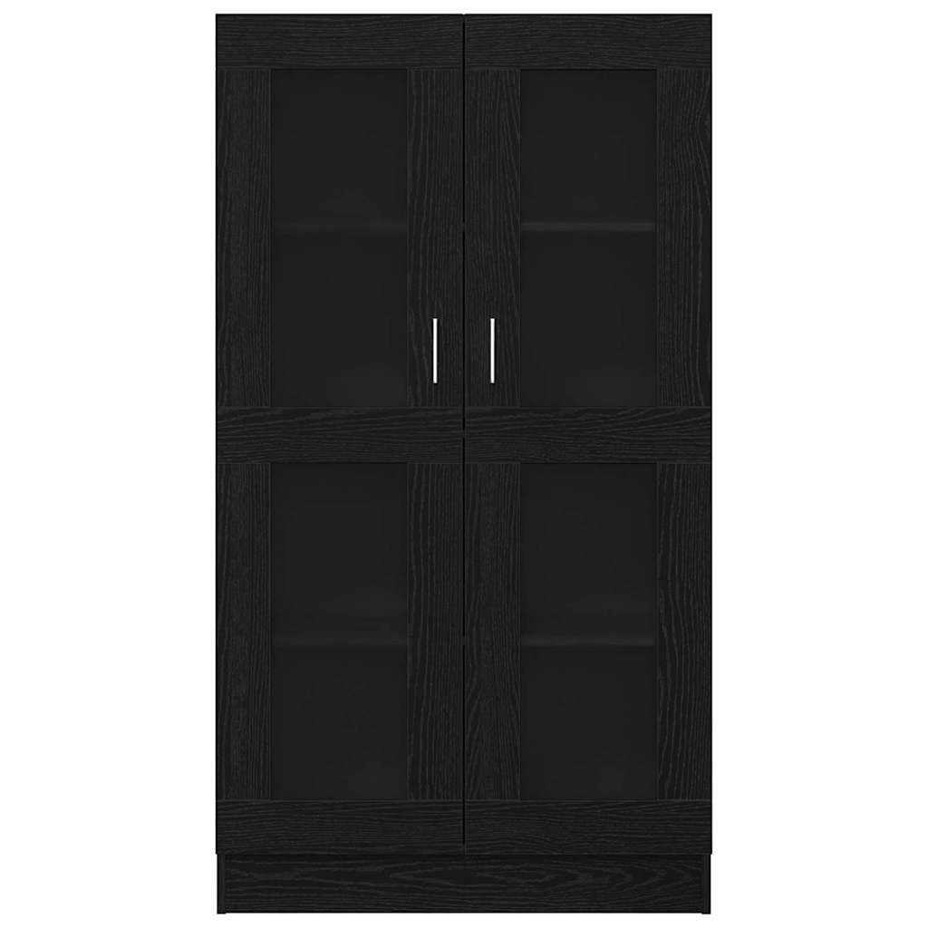 Bibliothèque  En Noir Et Chêne, 82,5X30,5X, En Bois D'ingénierie
