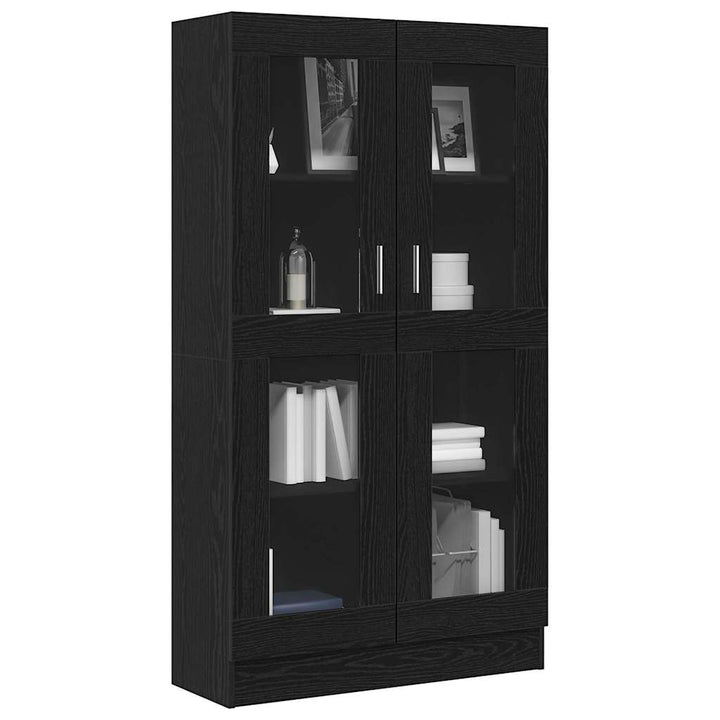 Bibliothèque  En Noir Et Chêne, 82,5X30,5X, En Bois D'ingénierie