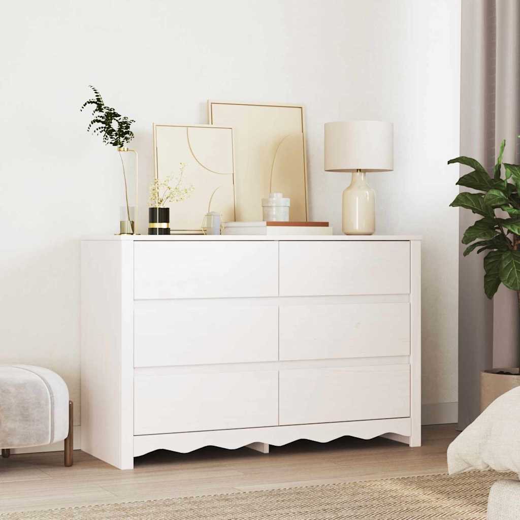 Commode  &quot;Drammen&quot; He 111X43X73,5 Cm En Bois Massif De Pin