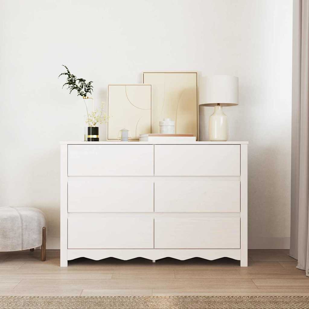 Commode  &quot;Drammen&quot; He 111X43X73,5 Cm En Bois Massif De Pin