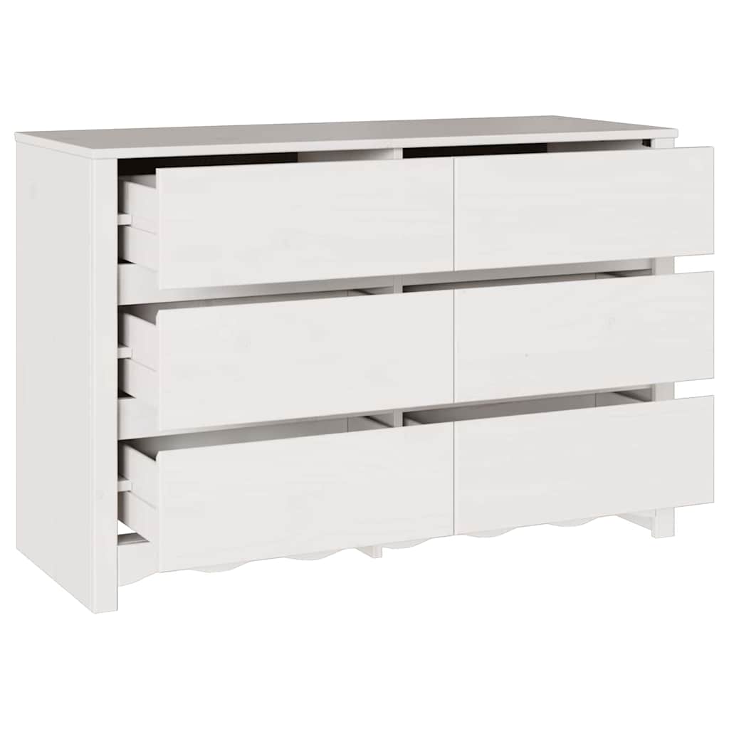 Commode  &quot;Drammen&quot; He 111X43X73,5 Cm En Bois Massif De Pin