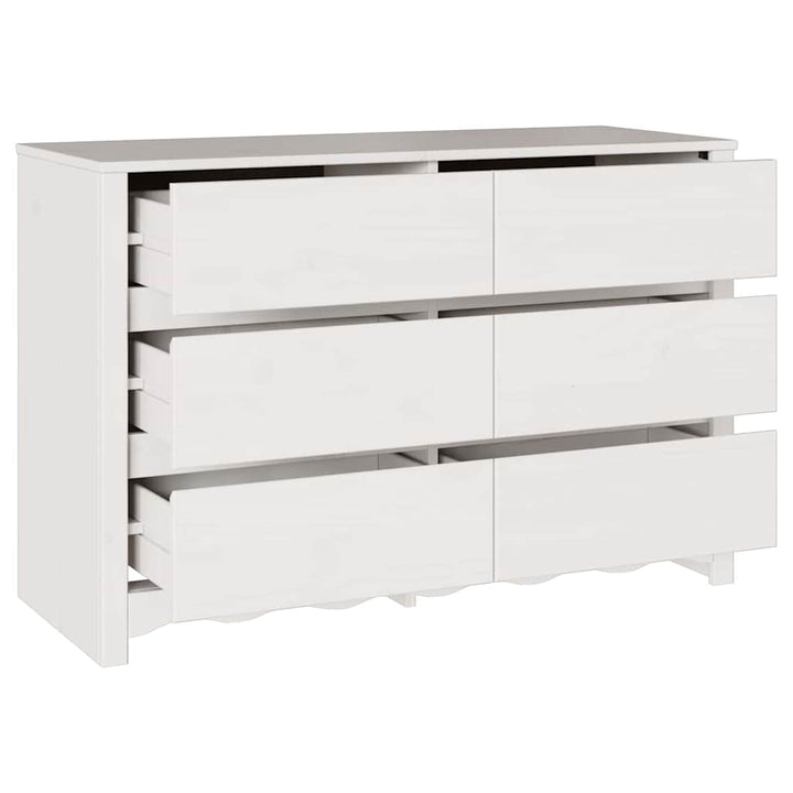 Commode  &quot;Drammen&quot; He 111X43X73,5 Cm En Bois Massif De Pin