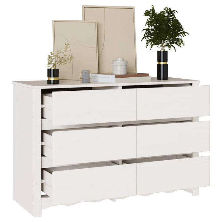 Commode  &quot;Drammen&quot; He 111X43X73,5 Cm En Bois Massif De Pin