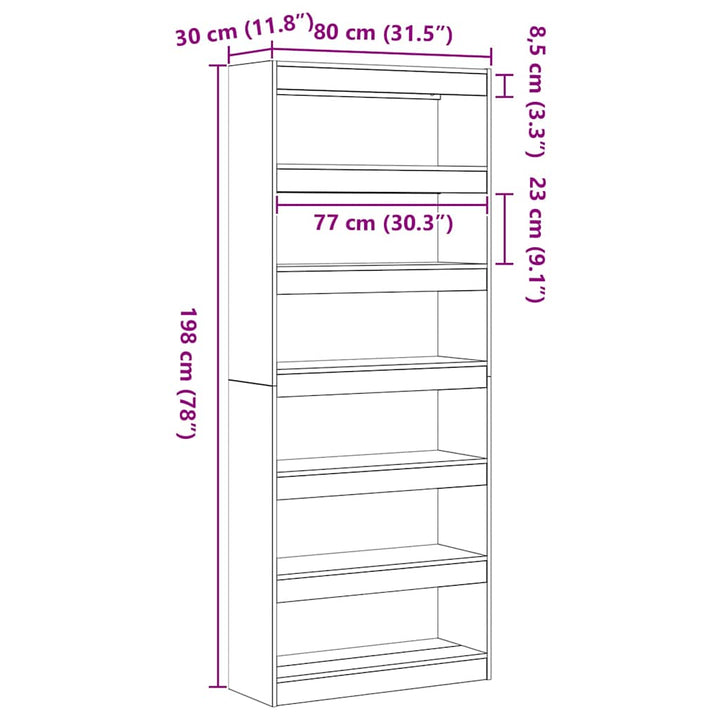 Bibliothèque/Paravent 80X30X198 Cm