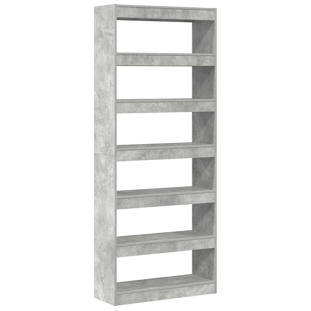 Bibliothèque En Béton Gris 80X30X198 Cm