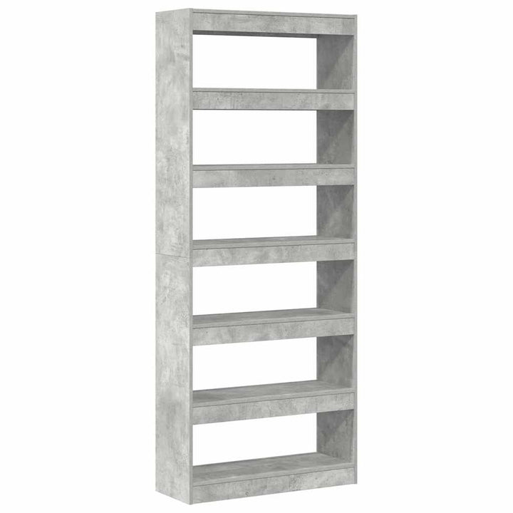 Bibliothèque En Béton Gris 80X30X198 Cm