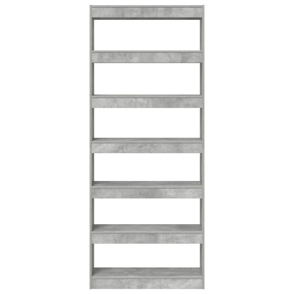 Bibliothèque En Béton Gris 80X30X198 Cm