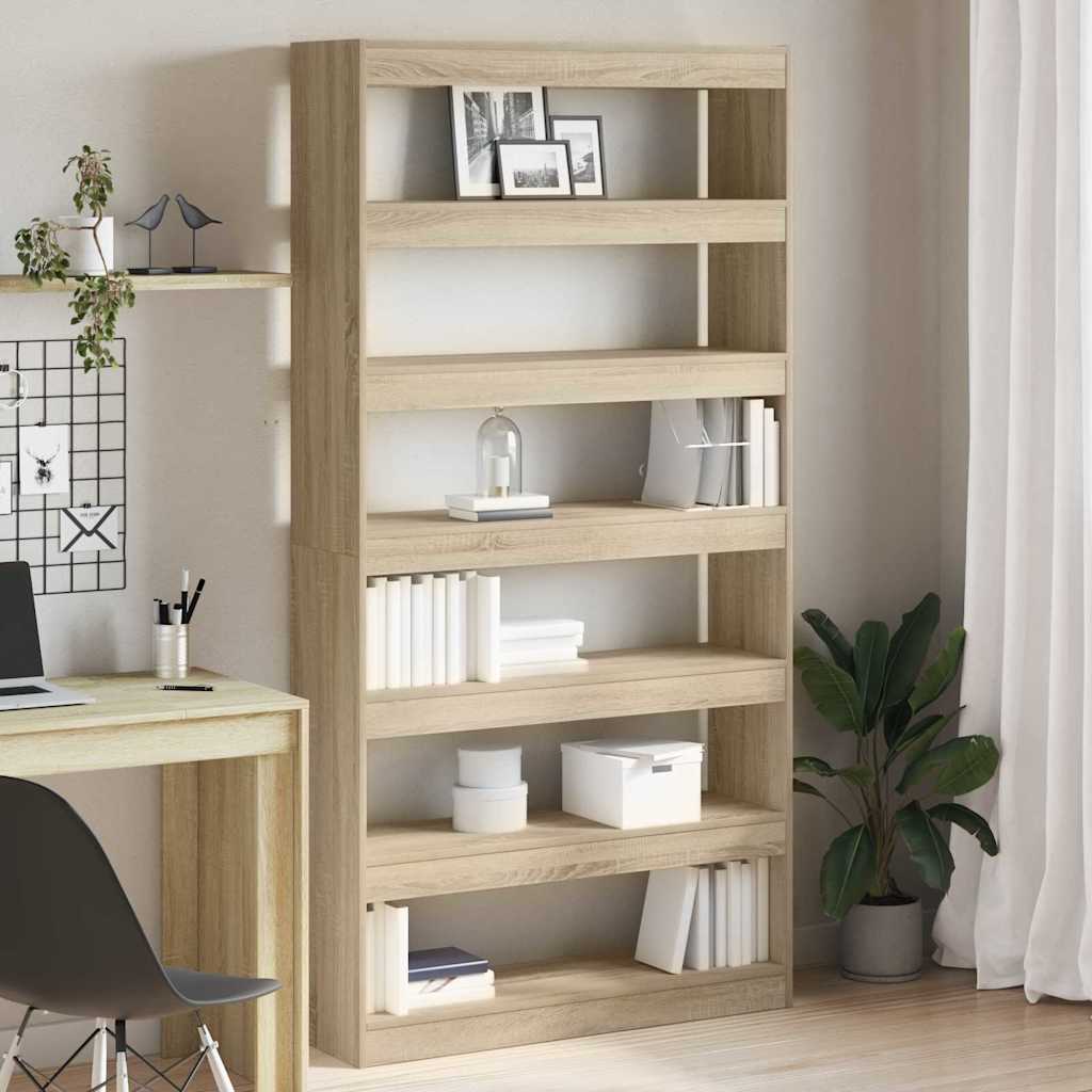 Bibliothèque Bois D'ingénierie 100 X 30 X 198 Cm