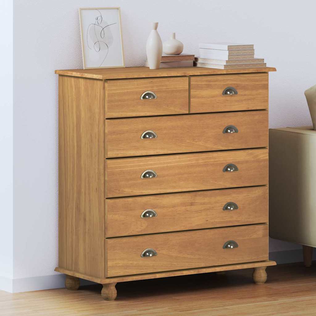 Commode &quot;Askim&quot; He 91X40X95,5 Cm En Bois De Pin Massif