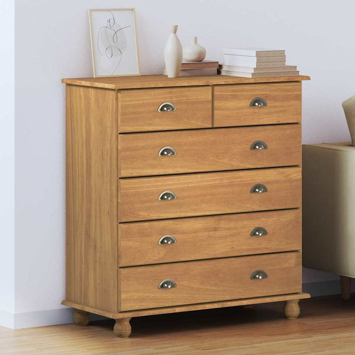 Commode &quot;Askim&quot; He 91X40X95,5 Cm En Bois De Pin Massif