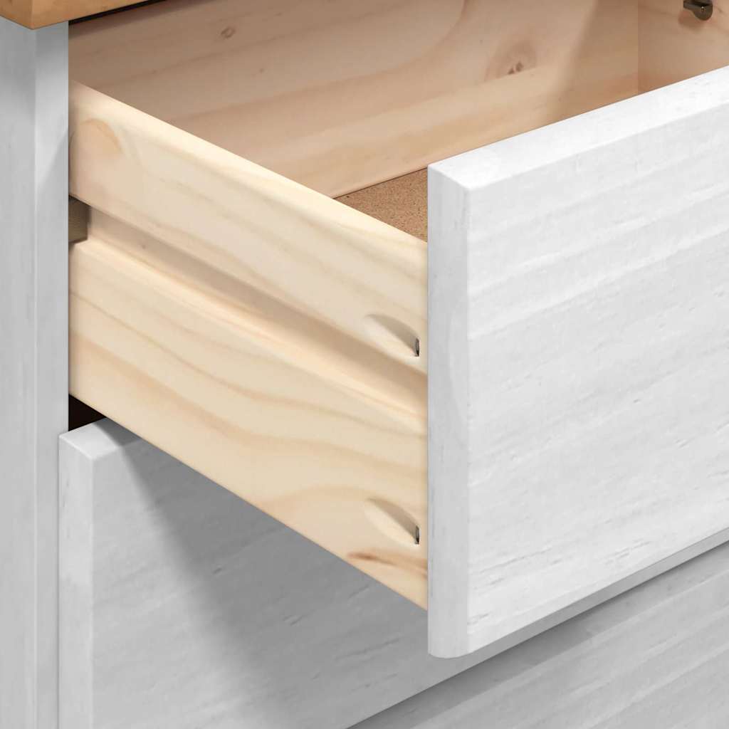 Commode &quot;Askim&quot; He 91X40X95,5 Cm En Bois De Pin Massif