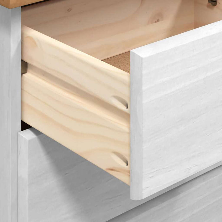 Commode &quot;Askim&quot; He 91X40X95,5 Cm En Bois De Pin Massif