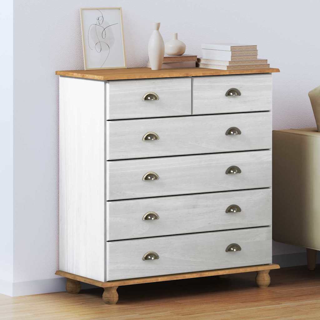 Commode &quot;Askim&quot; He 91X40X95,5 Cm En Bois De Pin Massif