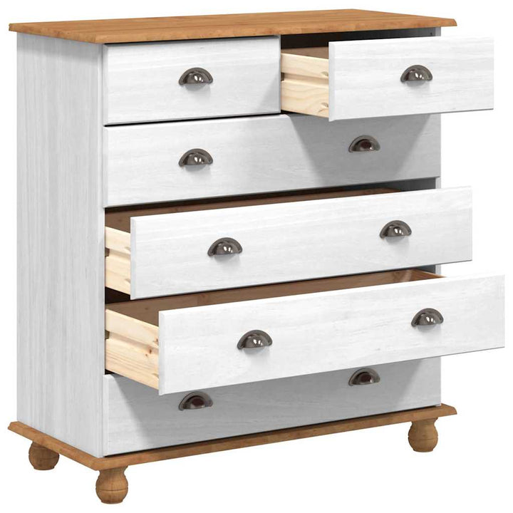 Commode &quot;Askim&quot; He 91X40X95,5 Cm En Bois De Pin Massif