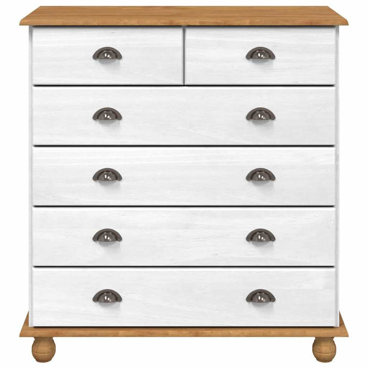 Commode &quot;Askim&quot; He 91X40X95,5 Cm En Bois De Pin Massif