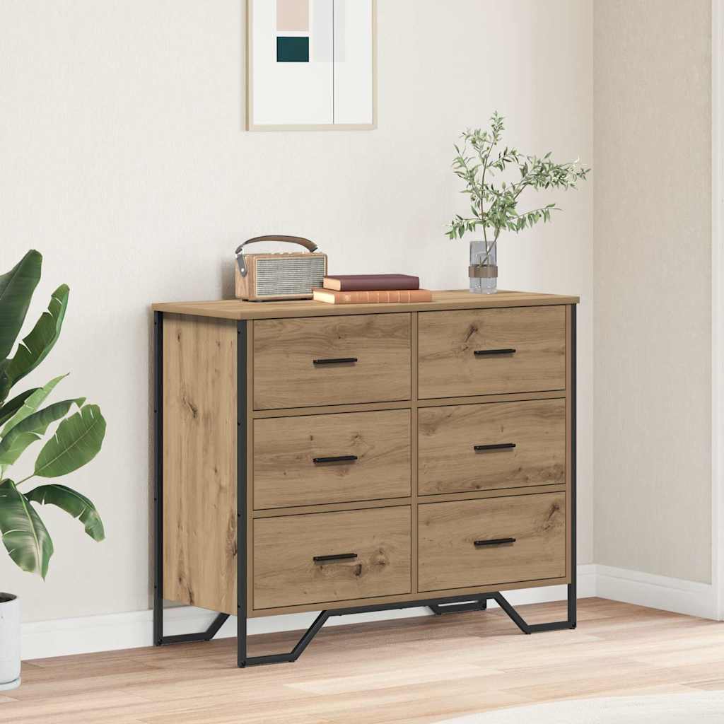 Commode 91X35.5X74.5 Cm Bois Reconstitué