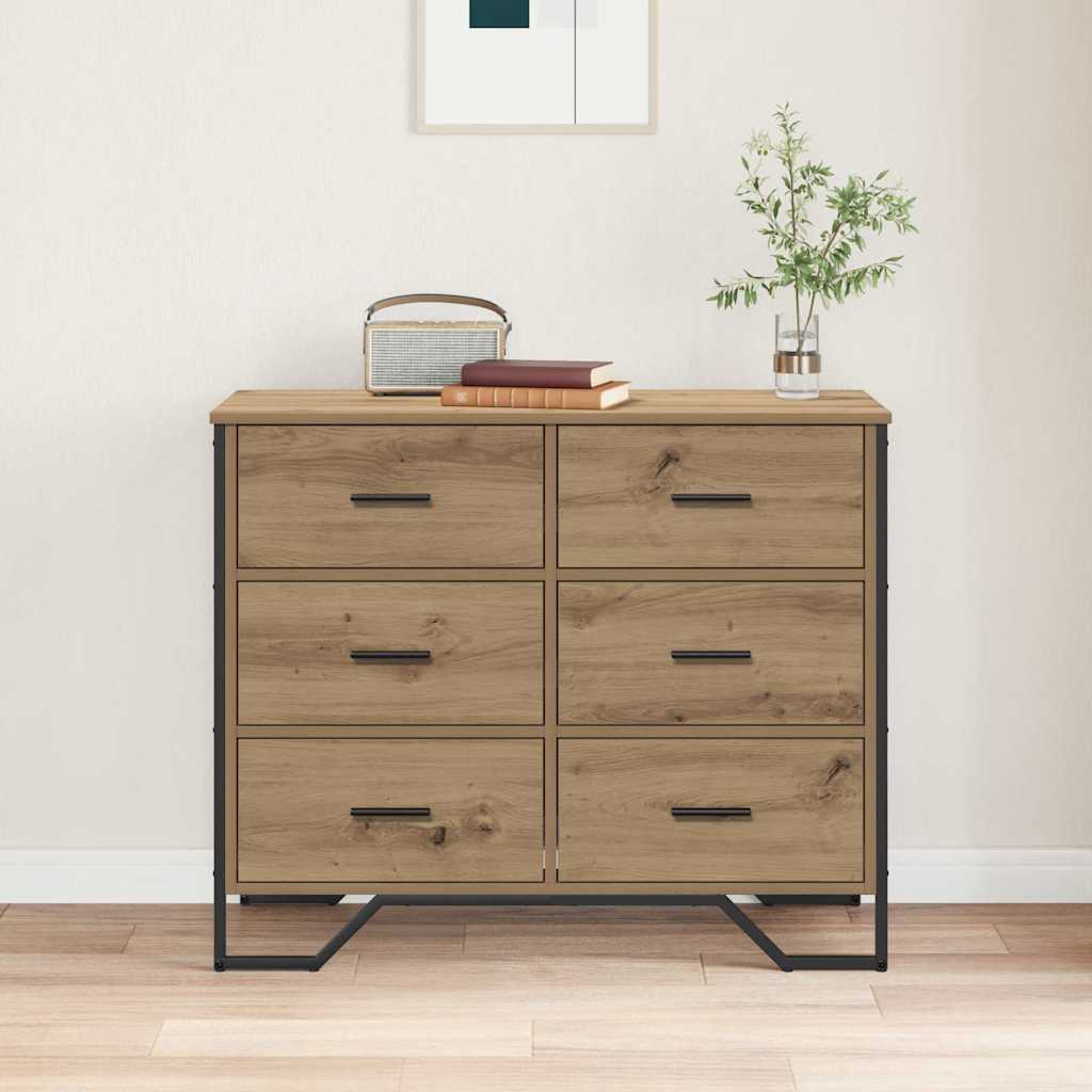 Commode 91X35.5X74.5 Cm Bois Reconstitué