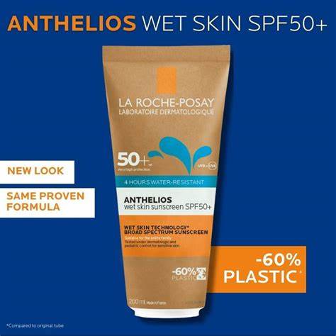 La Roche-Posay Anthelios Lotion Solaire Wet Skin SPF 50+ – Haute Protection, Peaux Sensibles