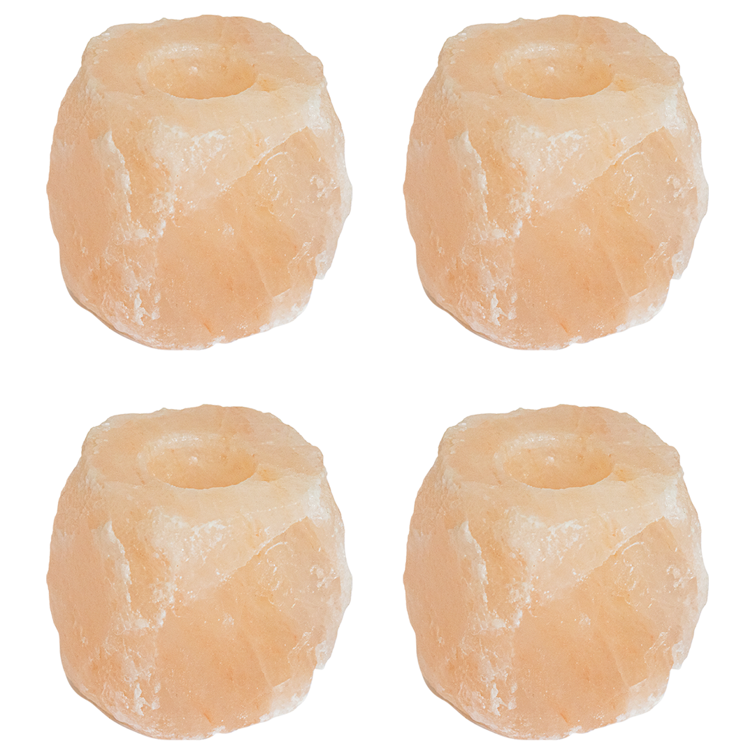Bougeoirs En Pierre De Sel  4 Pièces 2,8 Kg Rose