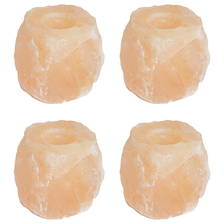 Bougeoirs En Pierre De Sel  4 Pièces 2,8 Kg Rose