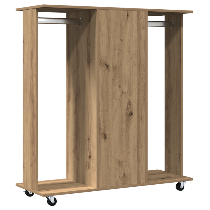 Armoire Avec Roulettes En Chêne Artisan 102X38X110 Cm En Bois D'ingénierie