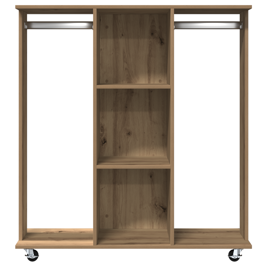 Armoire Avec Roulettes En Chêne Artisan 102X38X110 Cm En Bois D'ingénierie