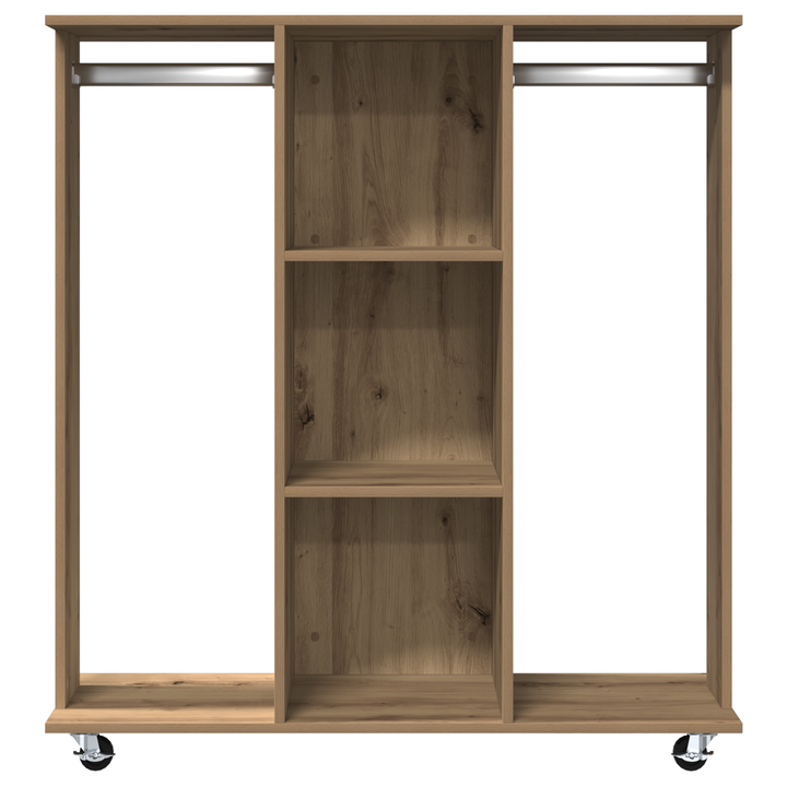 Armoire Avec Roulettes En Chêne Artisan 102X38X110 Cm En Bois D'ingénierie