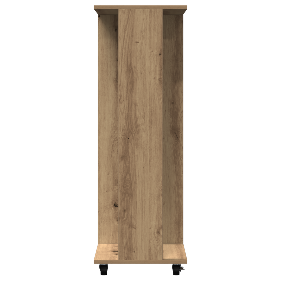 Armoire Avec Roulettes En Chêne Artisan 102X38X110 Cm En Bois D'ingénierie