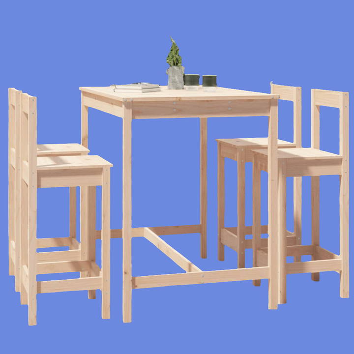 Ensemble De Bar De Jardin 5 Pcs Bois De Pin Massif