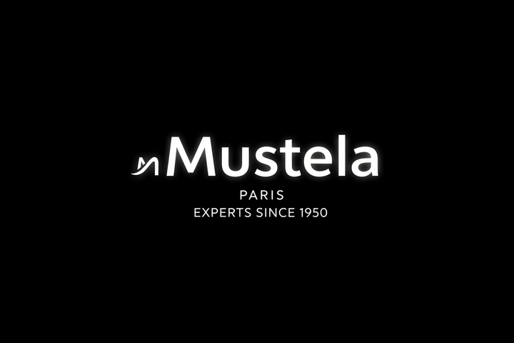 Mustela “White Logo on Black Background