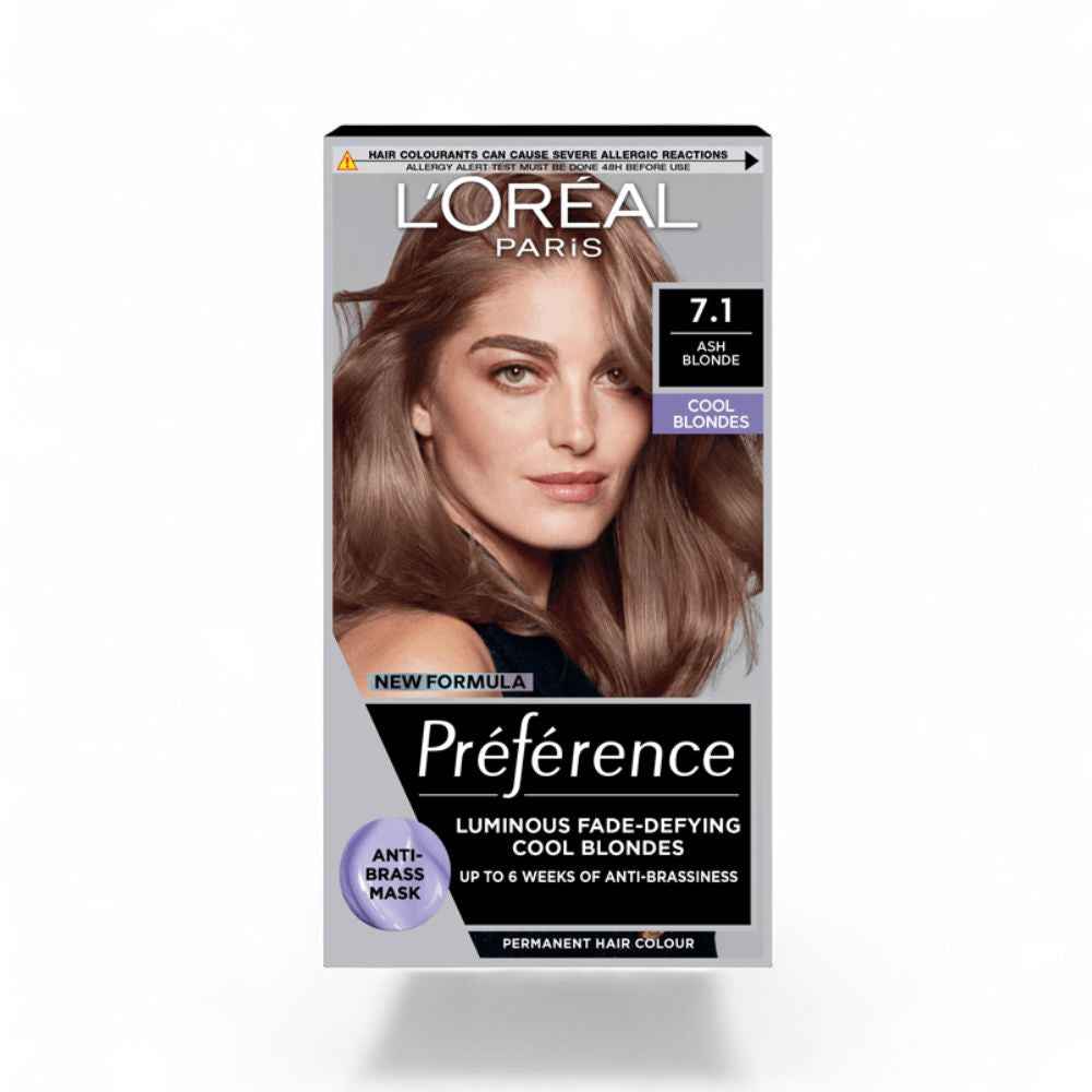 L’Oréal Paris Préférence 7.1 Blond Cendré | Coloration Permanente Éclat Froid Anti-reflets Jaunes