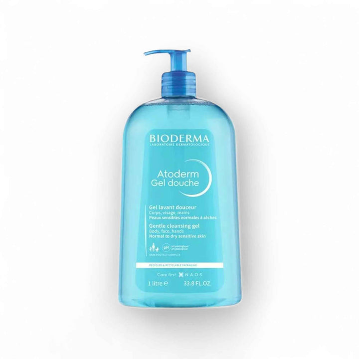 Bioderma Atoderm Gel Douche – Gel Lavant Doux Hydratant – Peaux Normales à Sèches – 1L