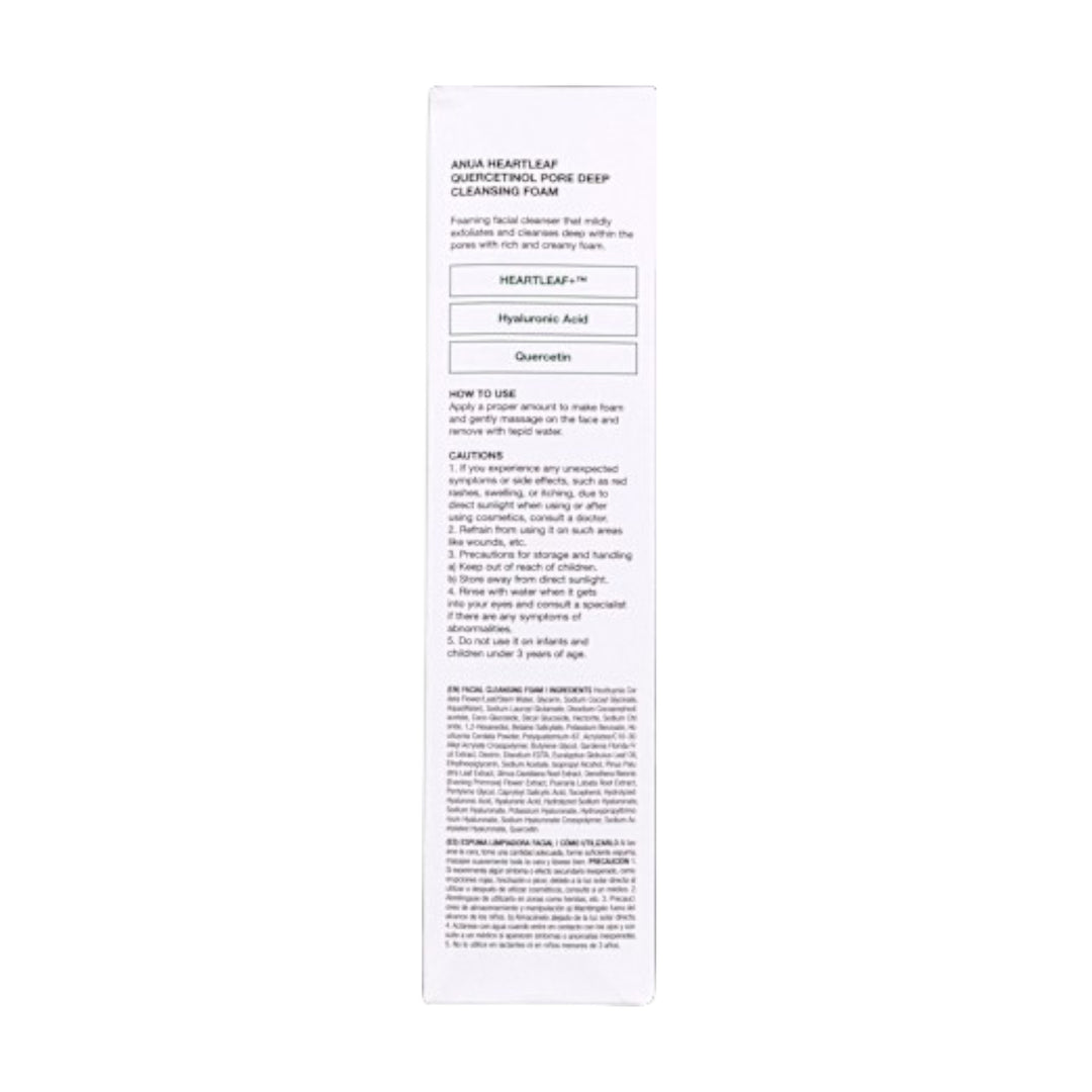 Anua Heartleaf BHA Cleansing Foam – Mousse Nettoyante Profonde Anti-Pores – Peaux Mixtes à Grasses (150ml)