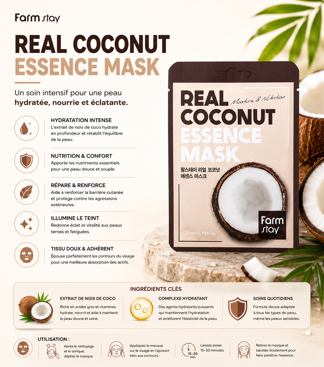 Farm Stay - Real Coconut Essence Mask (23 ml)