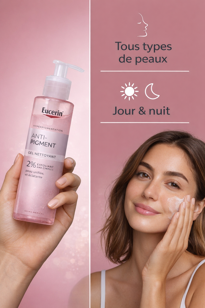 Eucerin Anti-Pigment Gel Nettoyant Exfoliant 2% AHA Complex – Réduction des Taches & Teint Lumineux – 400 ml