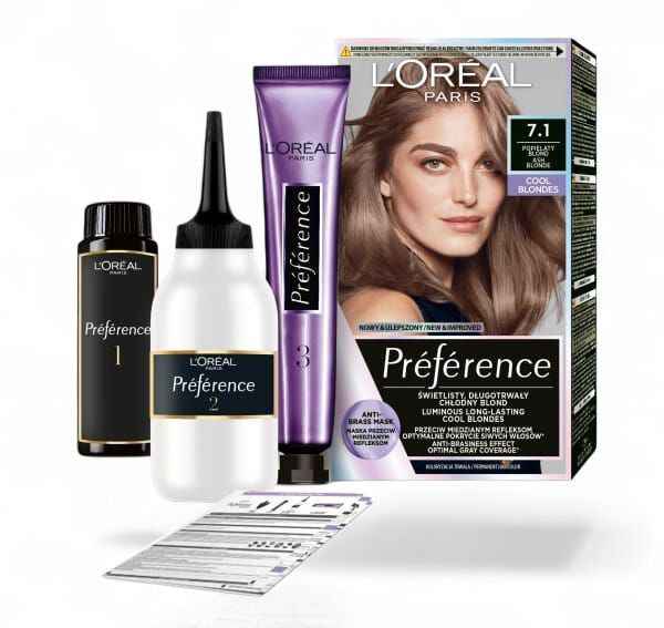 L’Oréal Paris Préférence 7.1 Blond Cendré | Coloration Permanente Éclat Froid Anti-reflets Jaunes