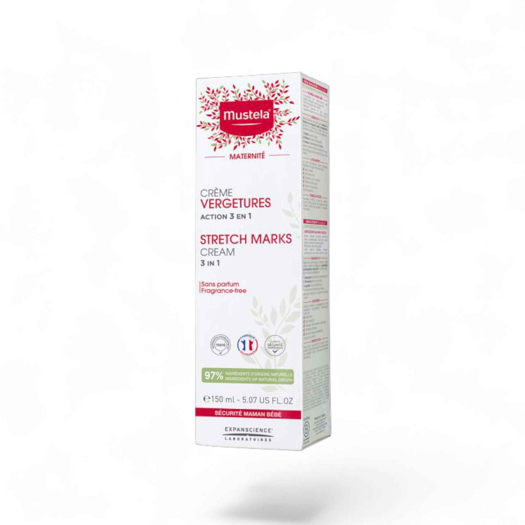 Mustela Maternité Crème Vergetures 3 en 1 – Anti-Vergetures Naturelle – 150 ml