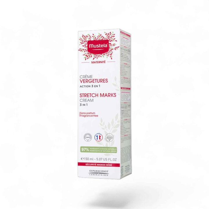 Mustela Maternité Crème Vergetures 3 en 1 – Anti-Vergetures Naturelle – 150 ml