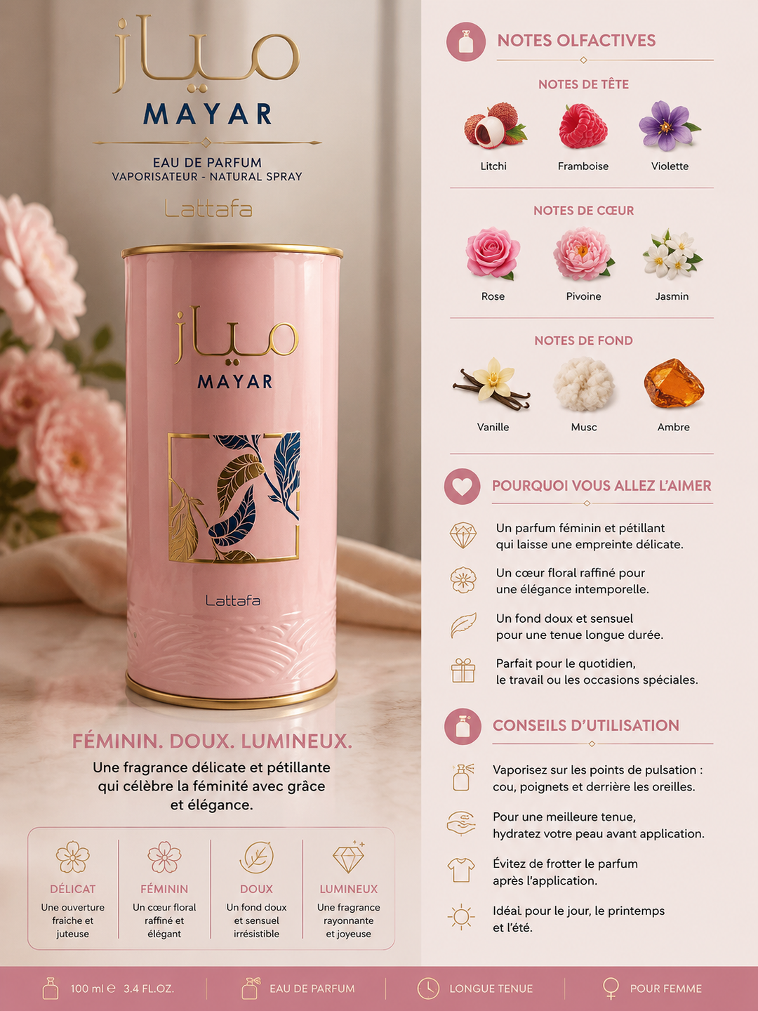 Mayar par Lattafa – Eau de Parfum (100 ml)