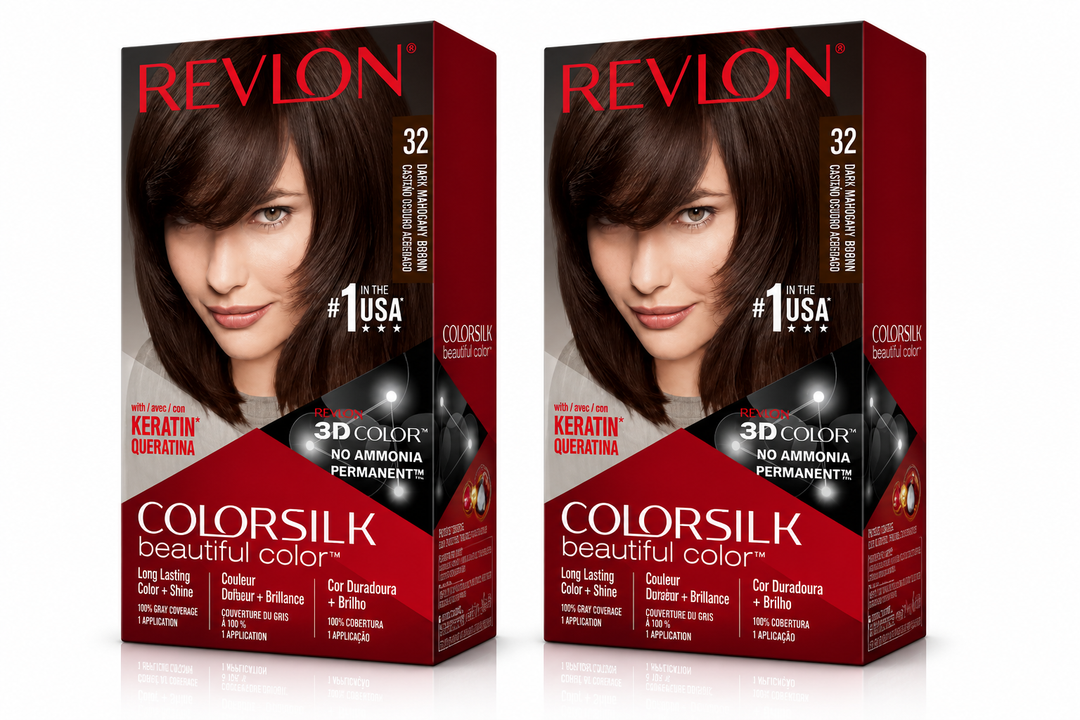 Revlon ColorSilk Beautiful Color 32 Brun Foncé Rougeâtre – Coloration Permanente Sans Ammoniaque