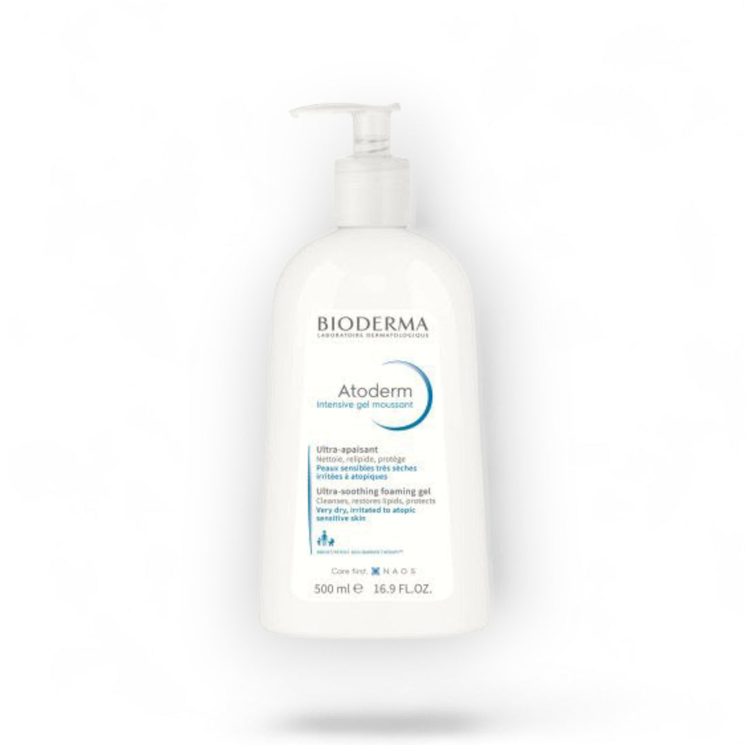 Bioderma Atoderm Intensive Gel Moussant – Nettoyant Ultra-Apaisant – Peaux Très Sèches & Atopiques – 500 ml - Wifna