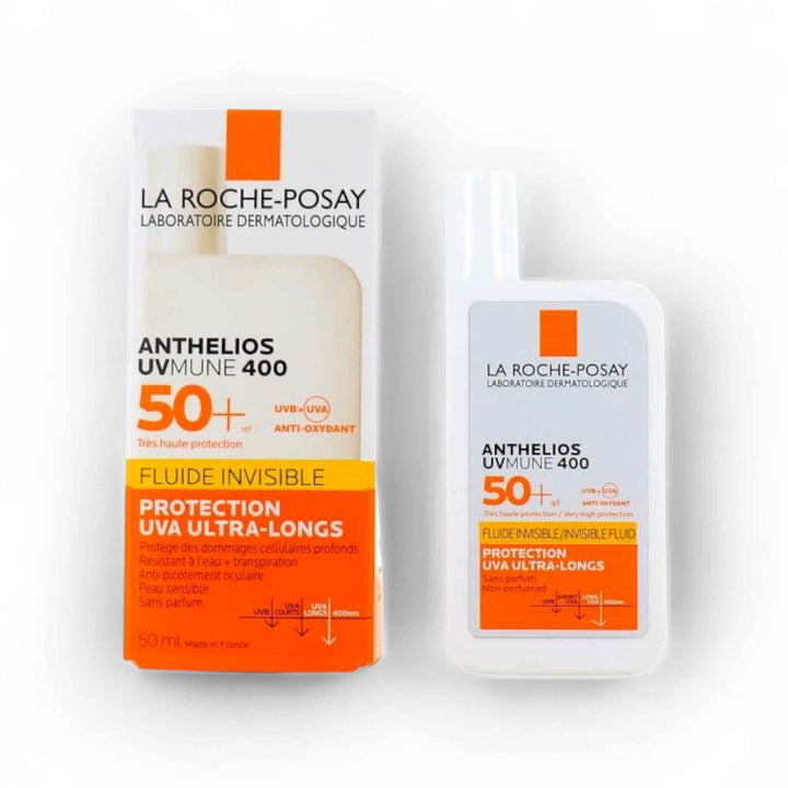 La Roche-Posay Anthelios UVMune 400 Fluide Invisible SPF 50+ – Protection Solaire Très Haute – Peaux Sensibles – 50 ml
