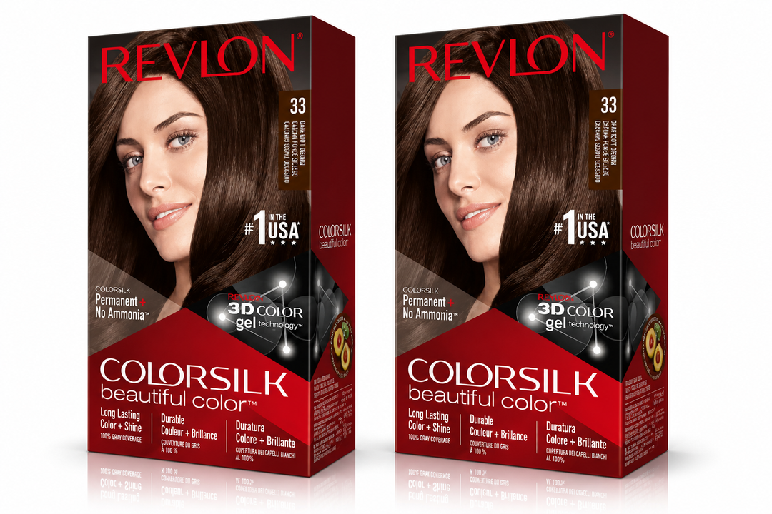 Revlon ColorSilk Beautiful Color 33 Châtain Foncé Naturel – Coloration Permanente Sans Ammoniaque