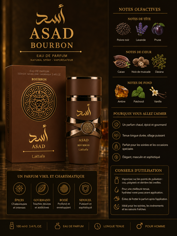 Lattafa Asad Bourbon – Eau de Parfum 100 ml